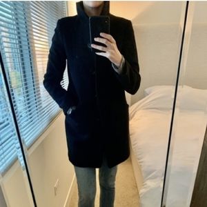 Aritzia wool cacoon coat black